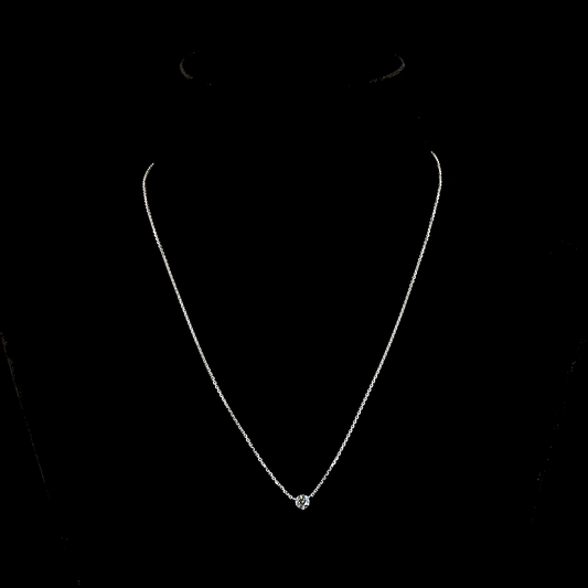 0.33 CT Round Lab Grown Diamond Solitaire Necklace Pendant 17" (F Color and VS1 Clarity)