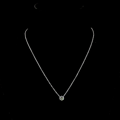 1.03 CT Round Lab Grown Diamond Solitaire Necklace Pendant 17" (D Color and VS2 Clarity)