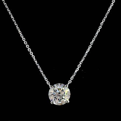 2.03 CT Round Lab Grown Diamond Solitaire Necklace Pendant (F Color and VS1 Clarity)