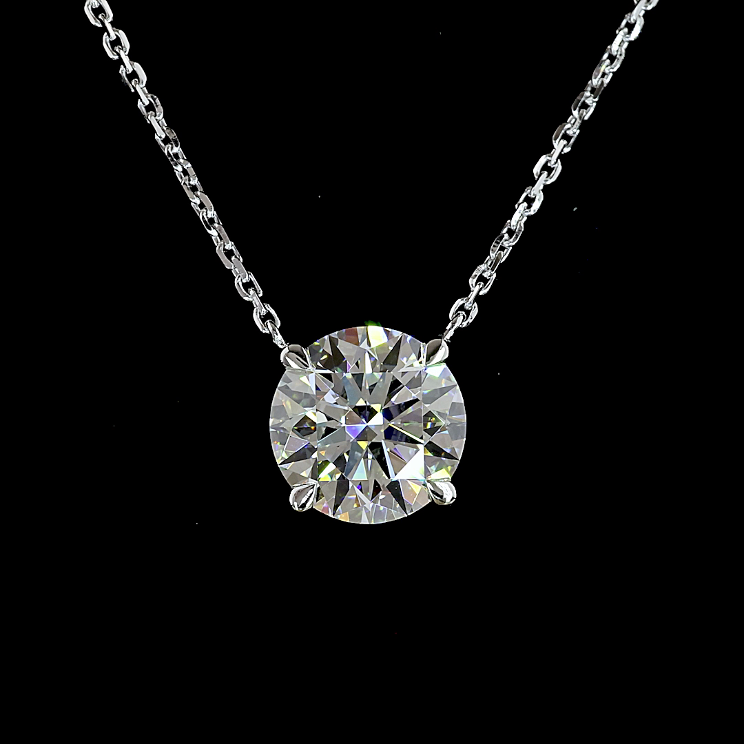 2.03 CT Round Lab Grown Diamond Solitaire Necklace Pendant (F Color and VS1 Clarity)