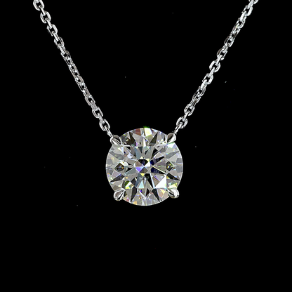 2.03 CT Round Lab Grown Diamond Solitaire Necklace Pendant (F Color and VS1 Clarity)