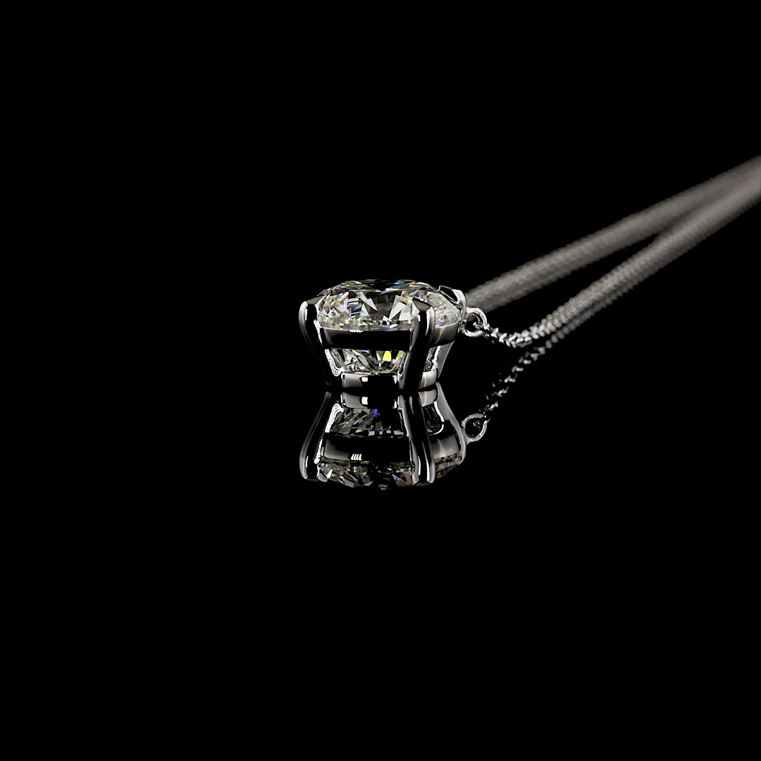 2.03 CT Round Lab Grown Diamond Solitaire Necklace Pendant (F Color and VS1 Clarity)