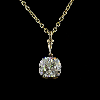 3.10 CT Cushion Brilliant Lab Grown Diamond Solitaire Necklace Pendant 16.5" (E Color and VVS2 Clarity)
