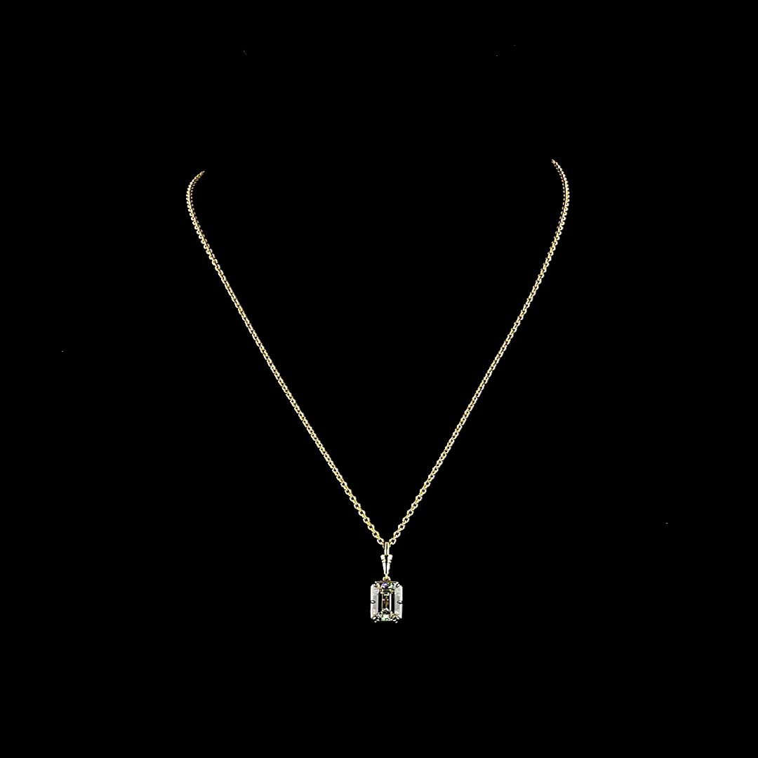 3.04 CT Emerald Lab Grown Diamond Solitaire Necklace Pendant 16.5" (E Color and VVS2 Clarity)