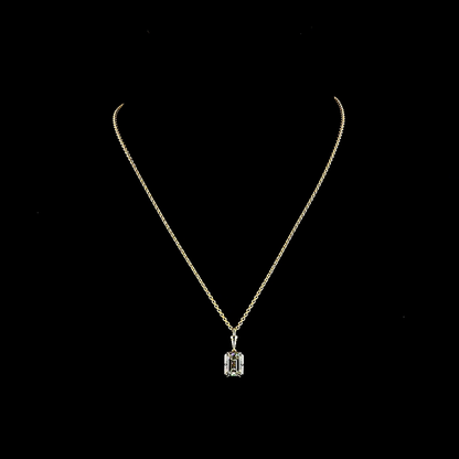 3.04 CT Emerald Lab Grown Diamond Solitaire Necklace Pendant 16.5" (E Color and VVS2 Clarity)