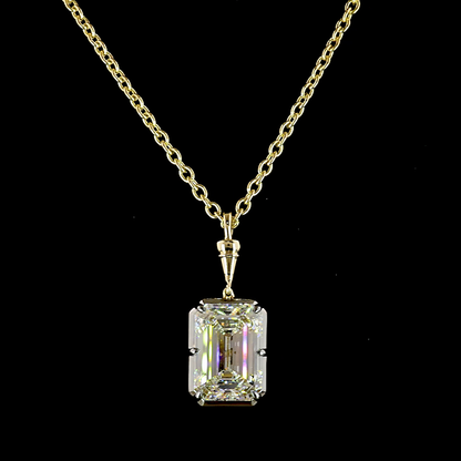 5.00 CT Emerald Lab Grown Diamond Solitaire Necklace Pendant 16.5" (F Color and VVS2 Clarity)