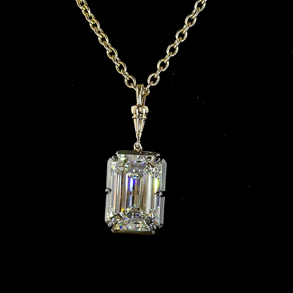 5.00 CT Emerald Lab Grown Diamond Solitaire Necklace Pendant 16.5" (F Color and VVS2 Clarity)