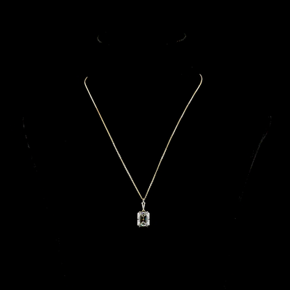 5.00 CT Emerald Lab Grown Diamond Solitaire Necklace Pendant 16.5" (F Color and VVS2 Clarity)