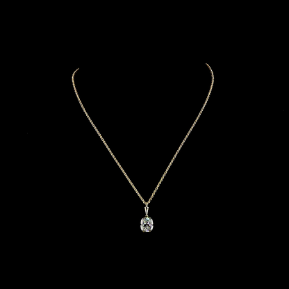 3.12 CT Cushion Brilliant Lab Grown Diamond Solitaire Necklace Pendant 16.5" (E Color and VVS2 Clarity)