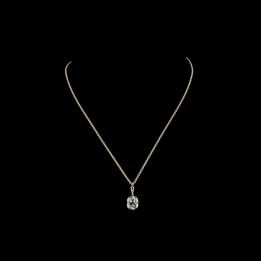 3.12 CT Cushion Brilliant Lab Grown Diamond Solitaire Necklace Pendant 16.5" (E Color and VVS2 Clarity)