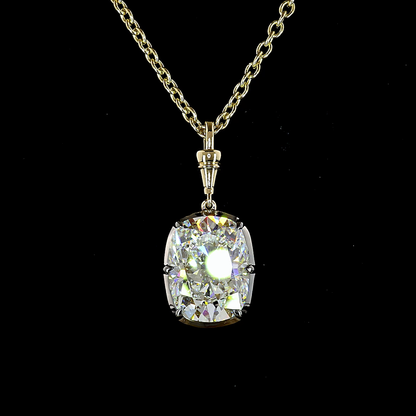 5.12 CT Cushion Brilliant Lab Grown Diamond Solitaire Necklace Pendant 16.5" (D Color and VVS2 Clarity)