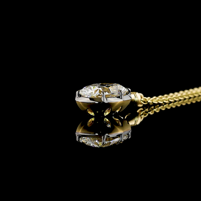 5.12 CT Cushion Brilliant Lab Grown Diamond Solitaire Necklace Pendant 16.5" (D Color and VVS2 Clarity)