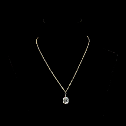 5.12 CT Cushion Brilliant Lab Grown Diamond Solitaire Necklace Pendant 16.5" (D Color and VVS2 Clarity)