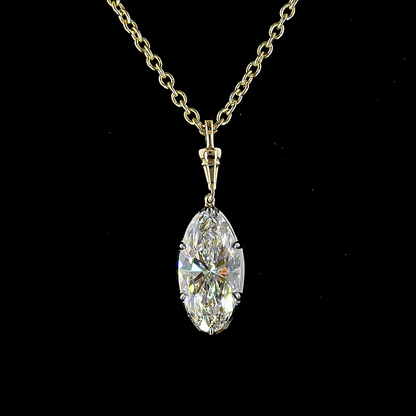3.05 CT MO Lab Grown Diamond Solitaire Necklace Pendant 16.5" (E Color and VVS2 Clarity)
