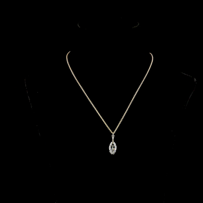 3.05 CT MO Lab Grown Diamond Solitaire Necklace Pendant 16.5" (E Color and VVS2 Clarity)