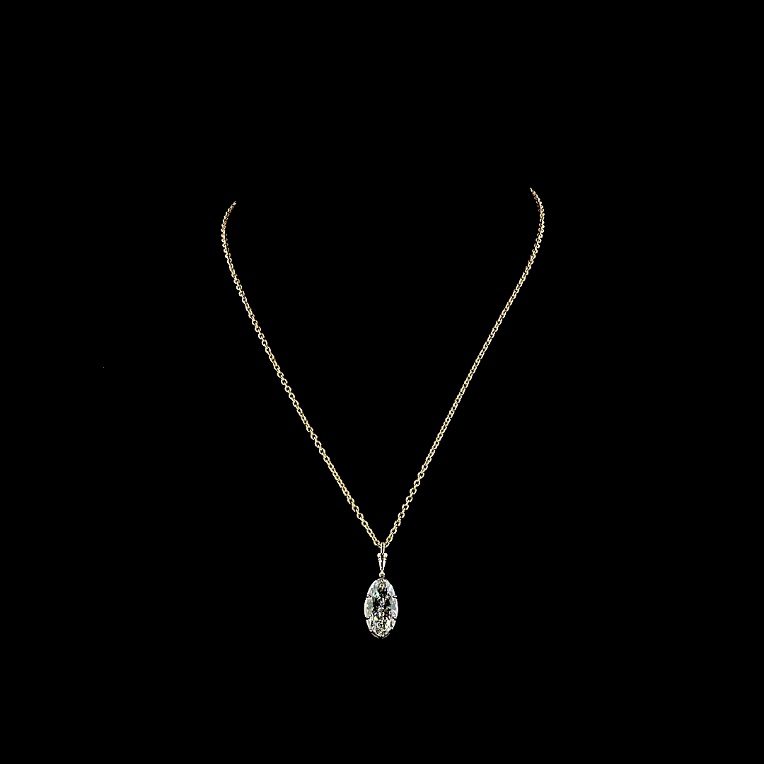 5.21 CT MO Lab Grown Diamond Solitaire Necklace Pendant 16.5" (G Color and VVS2 Clarity)