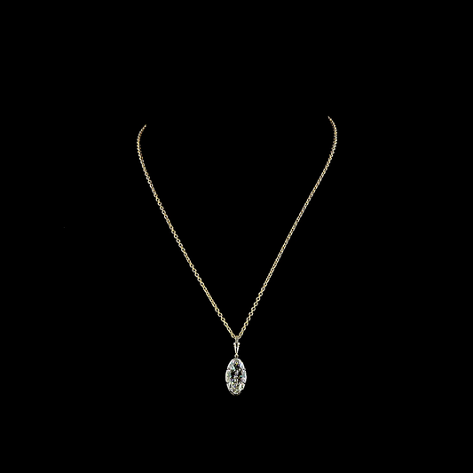 5.21 CT MO Lab Grown Diamond Solitaire Necklace Pendant 16.5" (G Color and VVS2 Clarity)