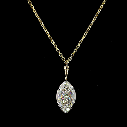 5.09 CT Marquise Lab Grown Diamond Solitaire Necklace Pendant 16.5" (E Color and VVS2 Clarity)