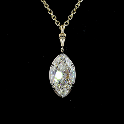 5.09 CT Marquise Lab Grown Diamond Solitaire Necklace Pendant 16.5" (E Color and VVS2 Clarity)