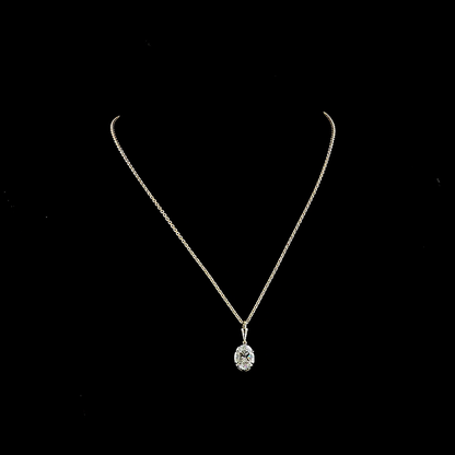3.06 CT Oval Lab Grown Diamond Solitaire Necklace Pendant 16.5" (E Color and VVS2 Clarity)