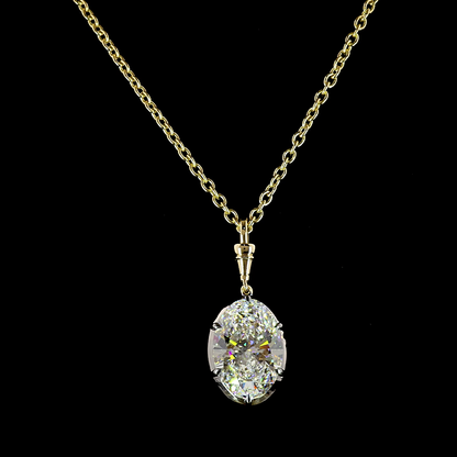 5.05 CT Oval Lab Grown Diamond Solitaire Necklace Pendant 16.5" (D Color and VVS1 Clarity)