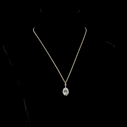 5.05 CT Oval Lab Grown Diamond Solitaire Necklace Pendant 16.5" (D Color and VVS1 Clarity)