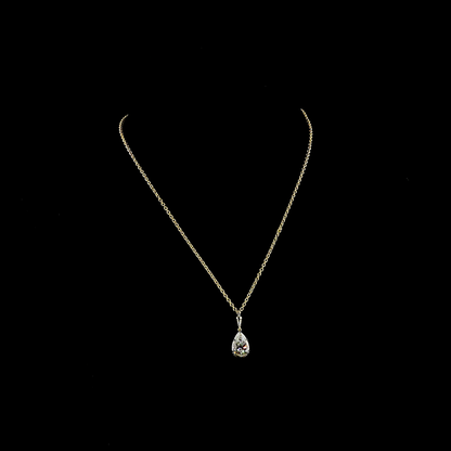 3.00 CT Pear Lab Grown Diamond Solitaire Necklace Pendant 16.5" (E Color and VVS2 Clarity)