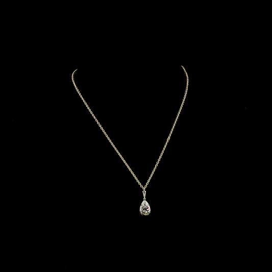 3.00 CT Pear Lab Grown Diamond Solitaire Necklace Pendant 16.5" (E Color and VVS2 Clarity)