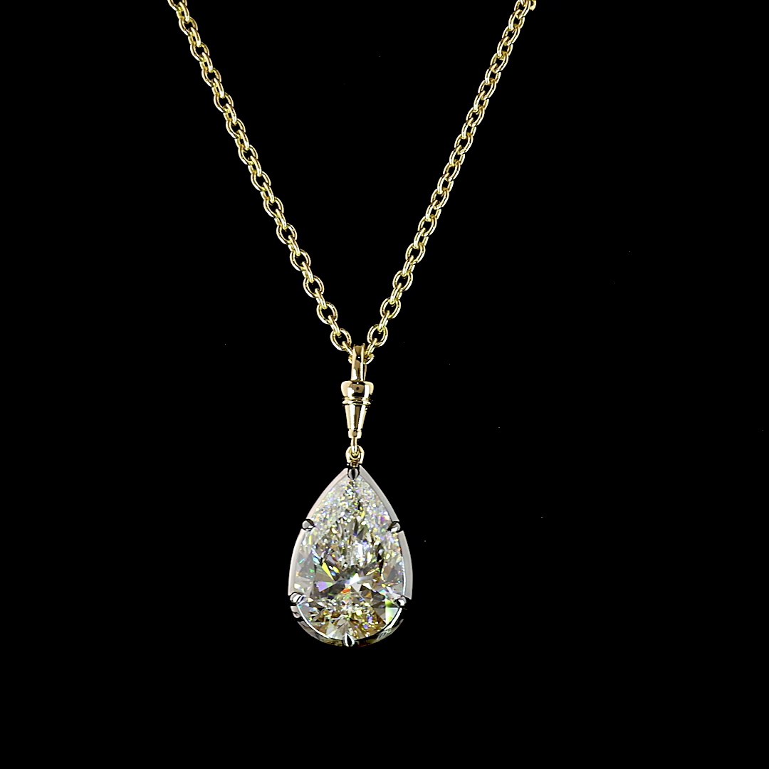 5.08 CT Pear Lab Grown Diamond Solitaire Necklace Pendant 16.5" (G Color and VVS2 Clarity)