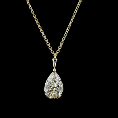 5.08 CT Pear Lab Grown Diamond Solitaire Necklace Pendant 16.5" (G Color and VVS2 Clarity)
