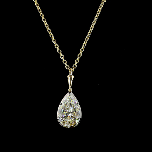 5.08 CT Pear Lab Grown Diamond Solitaire Necklace Pendant 16.5" (G Color and VVS2 Clarity)
