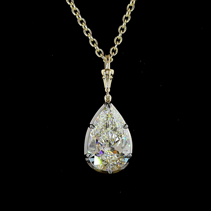 5.08 CT Pear Lab Grown Diamond Solitaire Necklace Pendant 16.5" (G Color and VVS2 Clarity)