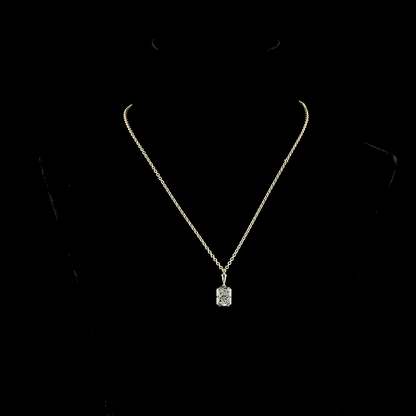 3.03 CT Radiant Lab Grown Diamond Solitaire Necklace Pendant 16.5" (E Color and VVS2 Clarity)