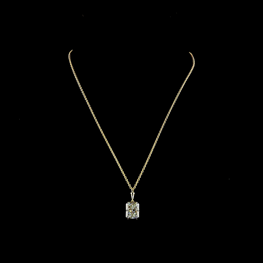 5.14 CT Radiant Lab Grown Diamond Solitaire Necklace Pendant 16.5" (E Color and VVS2 Clarity)