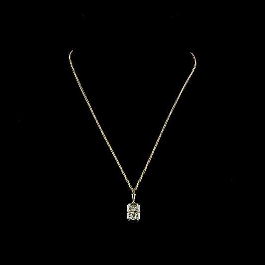 5.14 CT Radiant Lab Grown Diamond Solitaire Necklace Pendant 16.5" (E Color and VVS2 Clarity)