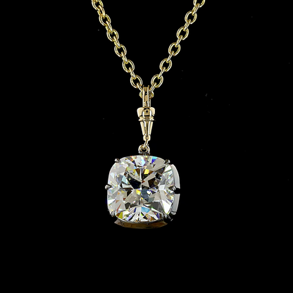 5.02 CT Square Cushion Brilliant Lab Grown Diamond Solitaire Necklace Pendant 16.5" (E Color and VVS2 Clarity)