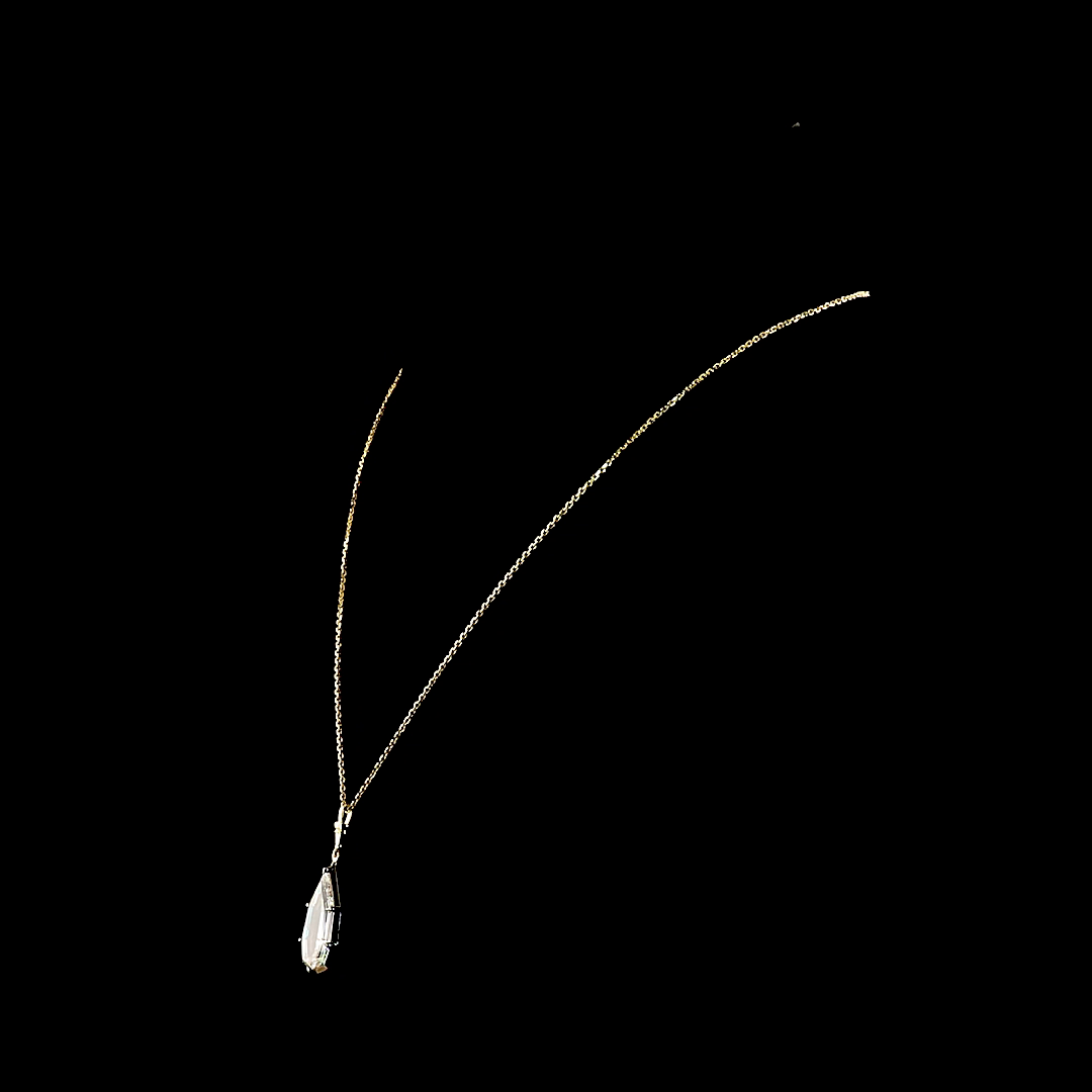 5.03 CT STEP PEAR Lab Grown Diamond Solitaire Necklace Pendant 16.5" (F Color and VS1 Clarity)