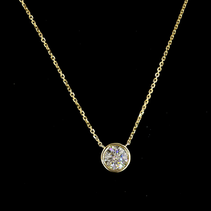 1.01 CT Round Lab Grown Diamond Solitaire Necklace Pendant 18" (D Color and VS1 Clarity)