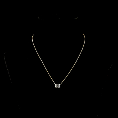 2.04 CT Emerald Lab Grown Diamond Solitaire Necklace Pendant 18" (F Color and VS1 Clarity)