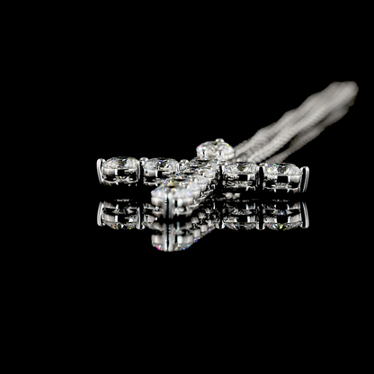 1.93 CTTW Round Lab Grown Diamond Cross Necklace Pendant 16" (E Color and VS1 Clarity)