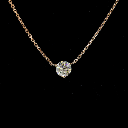 0.32 CT Round Lab Grown Diamond Solitaire Necklace Pendant 17" (F Color and VS1 Clarity)