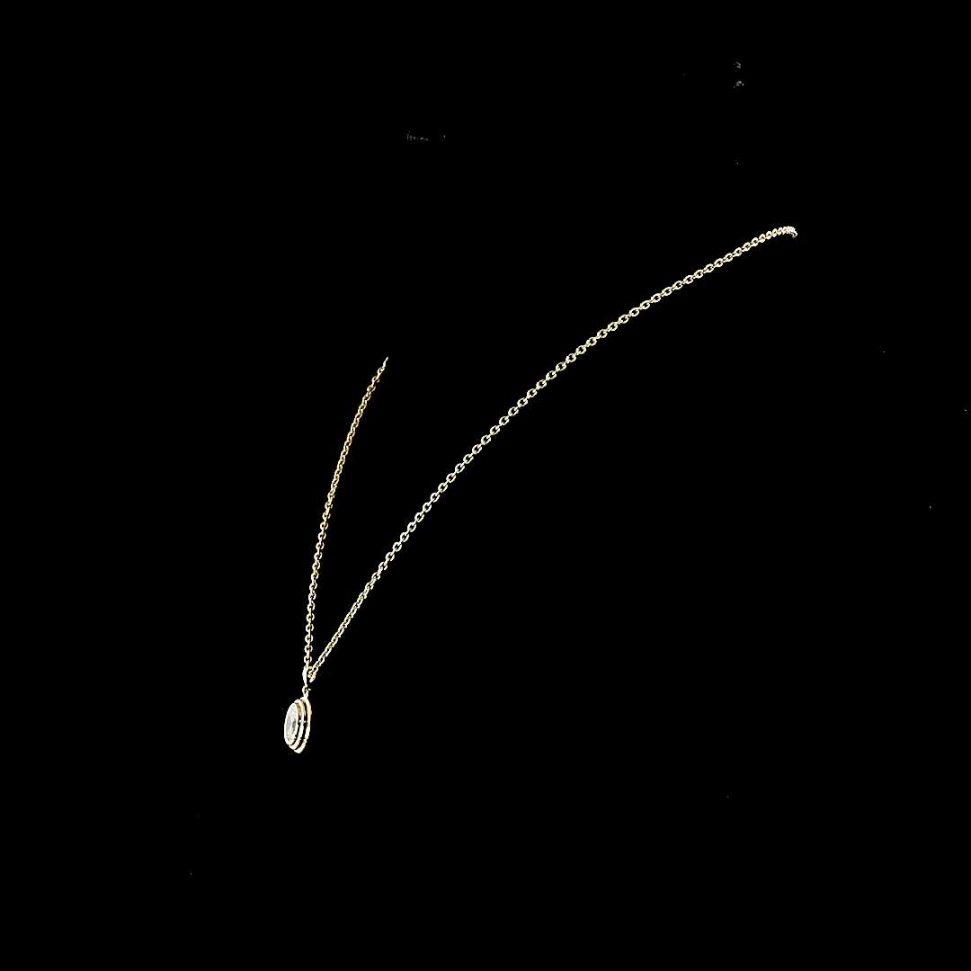 1.04 CT Oval Lab Grown Diamond Solitaire Necklace Pendant 16" (E Color and VS1 Clarity)
