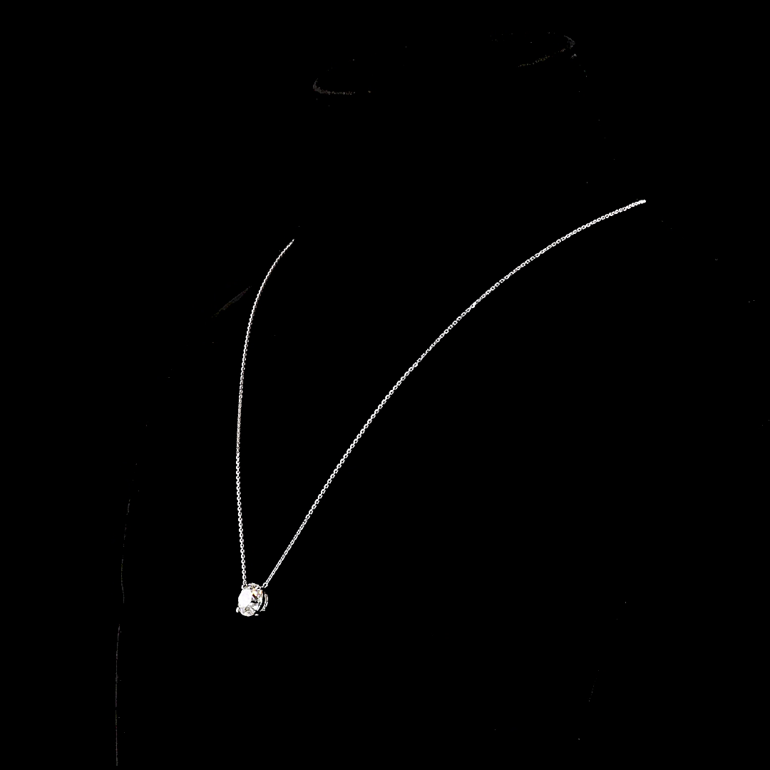 3.07 CT Round Lab Grown Diamond Solitaire Necklace Pendant 18" (E Color and VVS2 Clarity)