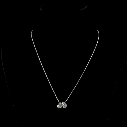 2.01 CTTW Marquise Lab Grown Diamond Toi et Moi Necklace Pendant 18" (D Color and VVS2 Clarity)