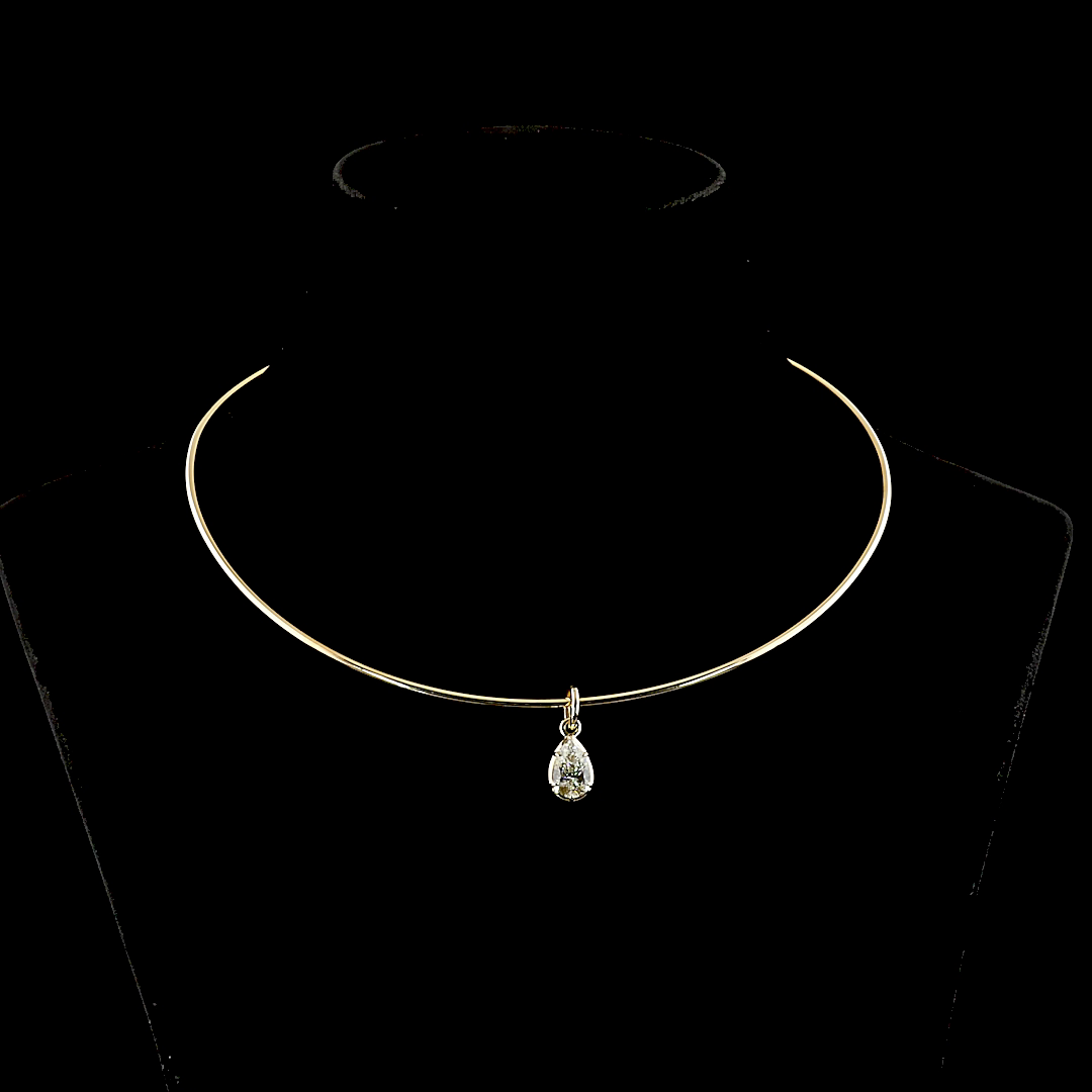 2.04 CT Pear Lab Grown Diamond Solitaire Necklace Pendant 16.5" (F Color and VVS2 Clarity)