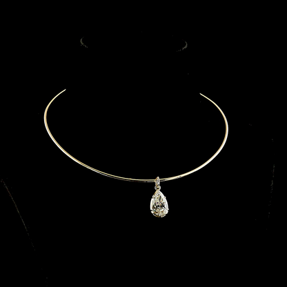 8.02 CT Pear Lab Grown Diamond Solitaire Necklace Pendant 16" (F Color and VS1 Clarity)