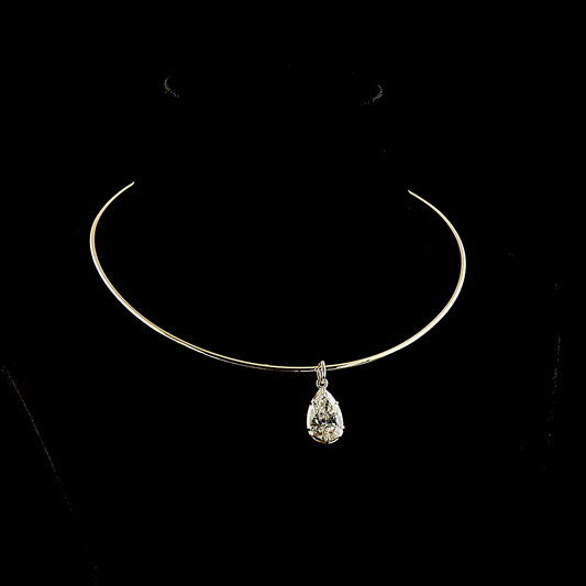 8.02 CT Pear Lab Grown Diamond Solitaire Necklace Pendant 16" (F Color and VS1 Clarity)