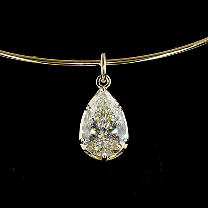 8.02 CT Pear Lab Grown Diamond Solitaire Necklace Pendant 16" (F Color and VS1 Clarity)
