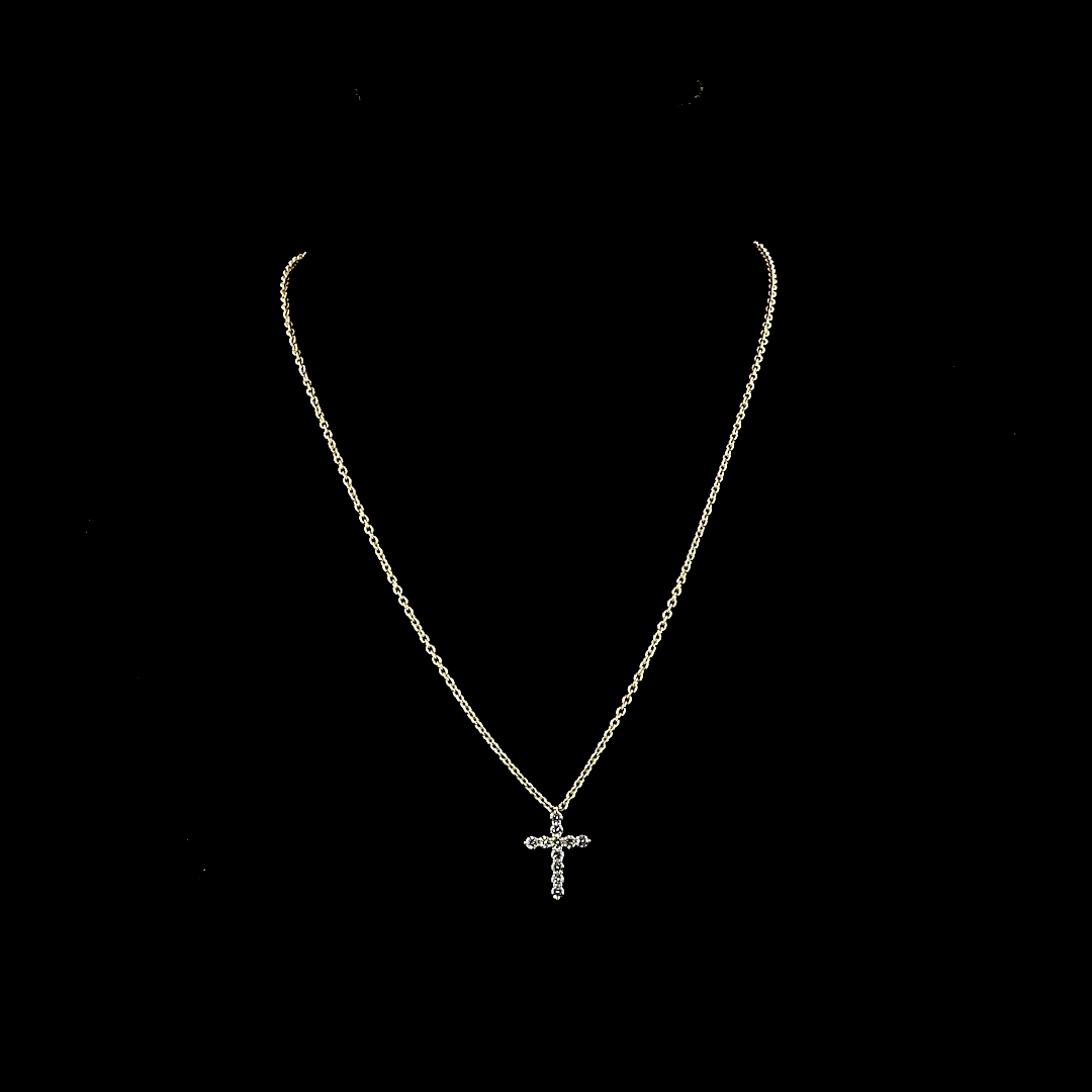 0.70 CTTW Round Lab Grown Diamond Cross Necklace Pendant (E Color and VS1 Clarity)