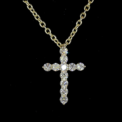 0.70 CTTW Round Lab Grown Diamond Cross Necklace Pendant (E Color and VS1 Clarity)